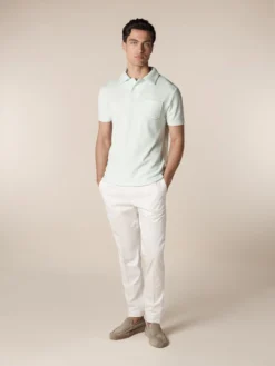 Light Aqua Terry Towelling Polo Shirt -Velora Fashion Aurelien 059A2392 scaled