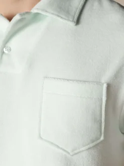 Light Aqua Terry Towelling Polo Shirt -Velora Fashion Aurelien 059A2400 scaled