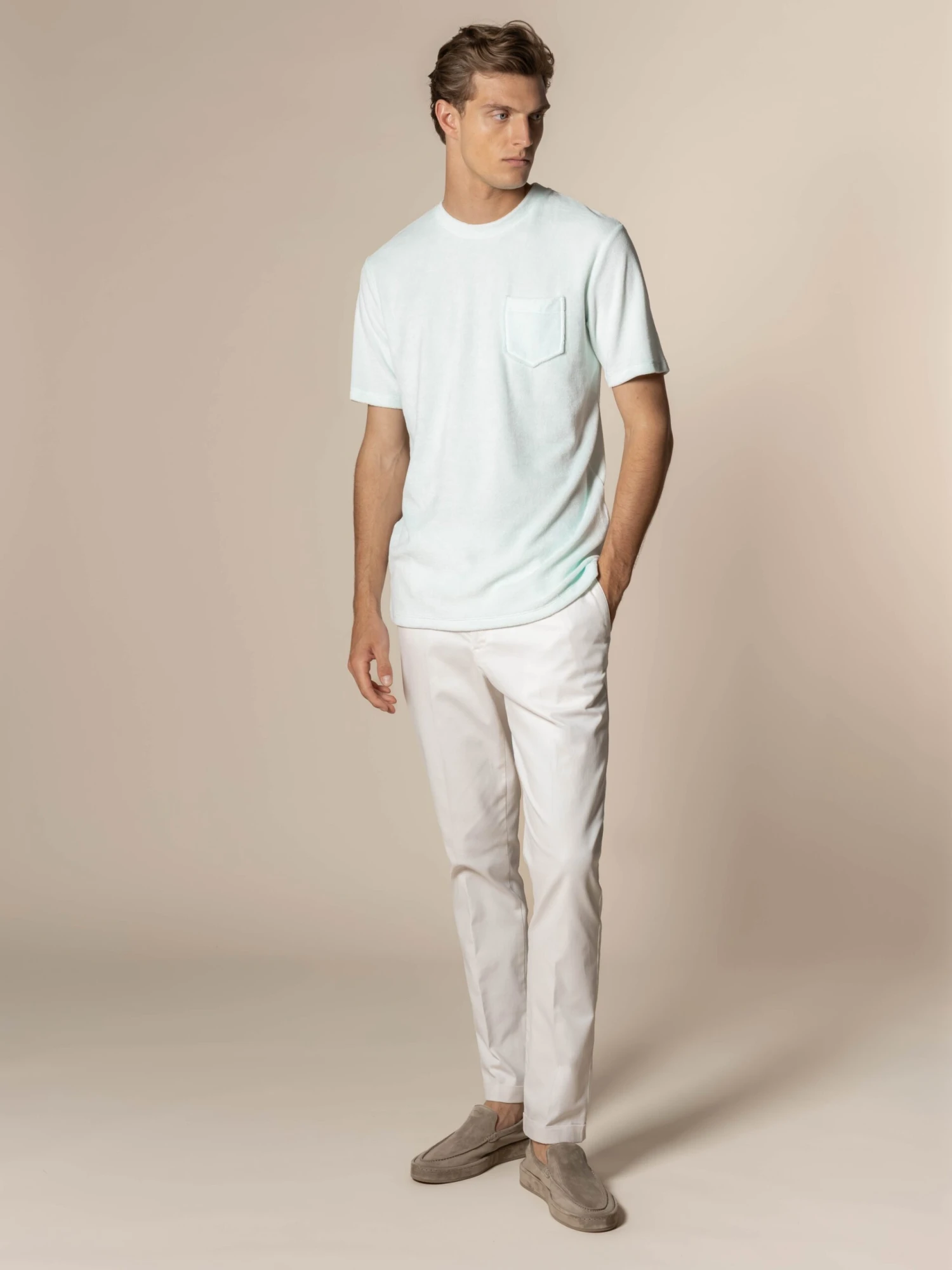 Light Aqua Terry Towelling T-Shirt 8 Light Aqua Terry Towelling T-Shirt - Image 6
