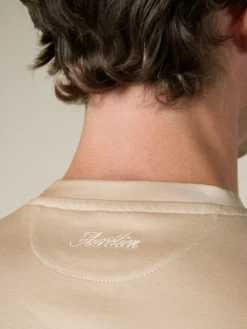 AUR1 T-Shirt Beige -Velora Fashion Aurelien AUR1 big collar t shirt interlock jersey logo beige5 72bc7559 df6b 4dde b18b 75d3c0547b0b