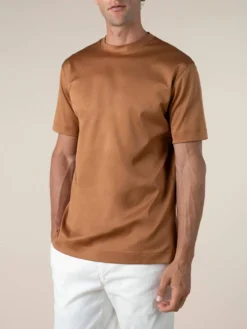 AUR1 T-Shirt Caramel -Velora Fashion Aurelien AUR1 big collar t shirt interlock jersey logo caramel5