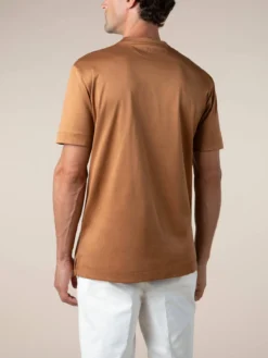 AUR1 T-Shirt Caramel -Velora Fashion Aurelien AUR1 big collar t shirt interlock jersey logo caramel7