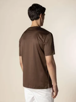AUR1 T-Shirt Chocolate -Velora Fashion Aurelien AUR1 big collar t shirt interlock jersey logo chocolate22 scaled