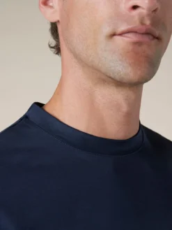 AUR1 T-Shirt Navy -Velora Fashion Aurelien AUR1 big collar t shirt interlock jersey logo navy5