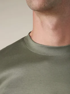 AUR1 T-Shirt Olive -Velora Fashion Aurelien AUR1 big collar t shirt interlock jersey logo oliv4