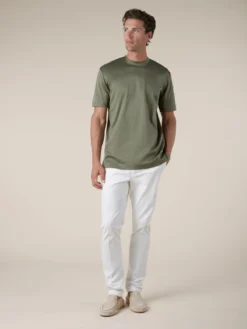 AUR1 T-Shirt Olive -Velora Fashion Aurelien AUR1 big collar t shirt interlock jersey logo olive7