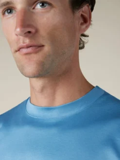 AUR1 T-Shirt Sapphire 10 AUR1 T-Shirt Sapphire -Velora Fashion Aurelien AUR1 big collar t shirt interlock jersey logo sapphire bu4