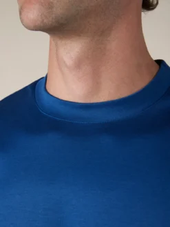 AUR1 T-Shirt Ultramarine -Velora Fashion Aurelien AUR1 big collar t shirt interlock jersey logo ultramarine2
