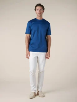 AUR1 T-Shirt Ultramarine -Velora Fashion Aurelien AUR1 big collar t shirt interlock jersey logo ultramarine5