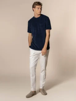 Navy Terry Towelling T-Shirt -Velora Fashion Aurelien AUR1 big collar t shirt terry towelling men navy12 scaled