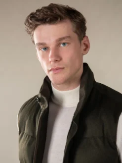 Olive AUR1 Body Warmer 10 Olive AUR1 Body Warmer -Velora Fashion Aurelien Body Warmer AUR1 Cashmere Wool Olive3