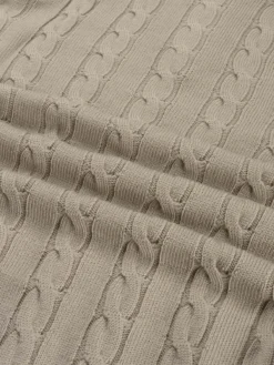 Zipper Cable Sweater Greige -Velora Fashion Aurelien Cable Zip Sweater Made in Italy Men Greige3