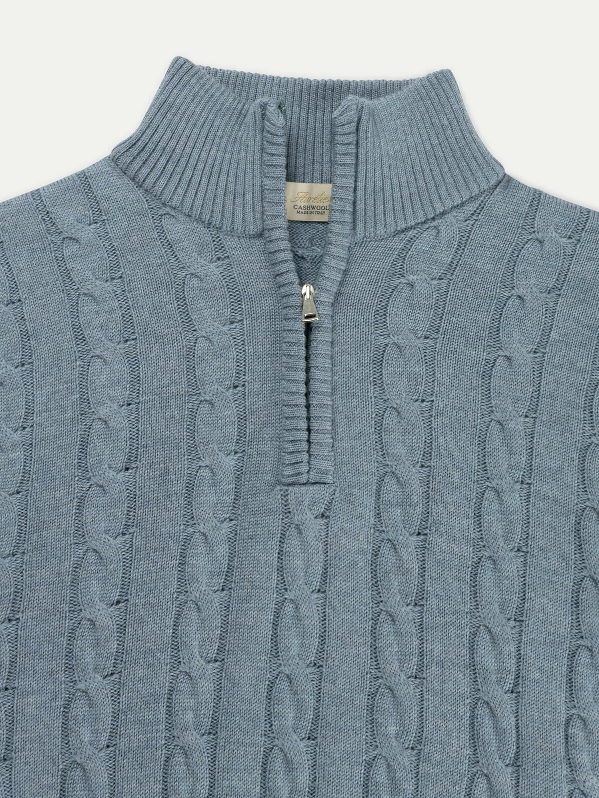 Zipper Cable Sweater Blue Green 5 Zipper Cable Sweater Blue Green - Image 3