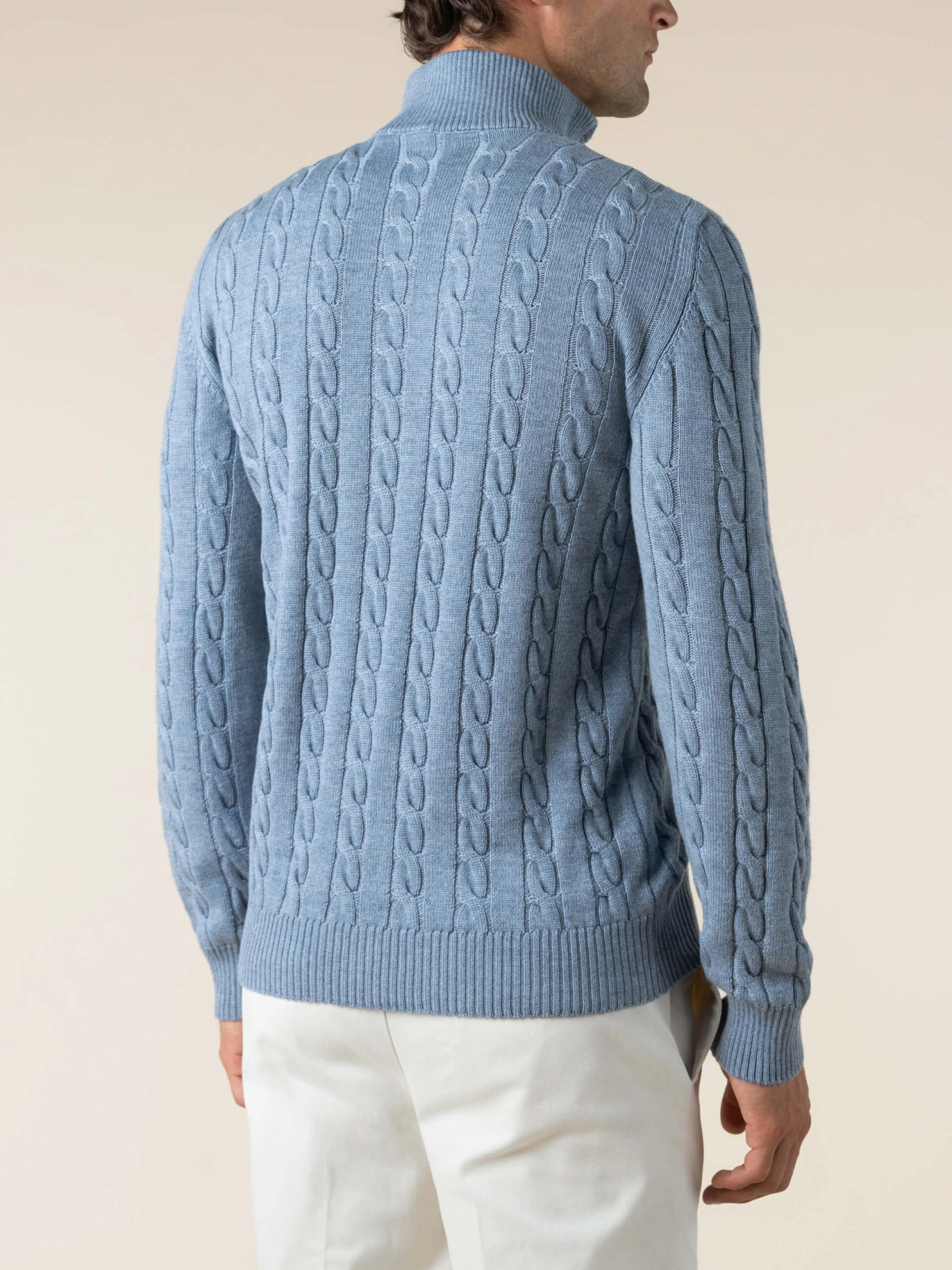 Zipper Cable Sweater Blue Green 7 Zipper Cable Sweater Blue Green - Image 5