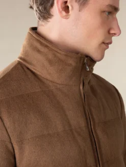 Caramel AUR1 Puffer Jacket -Velora Fashion Aurelien Cashmere Puffer Jacket AUR1 wool men bomber caramel7