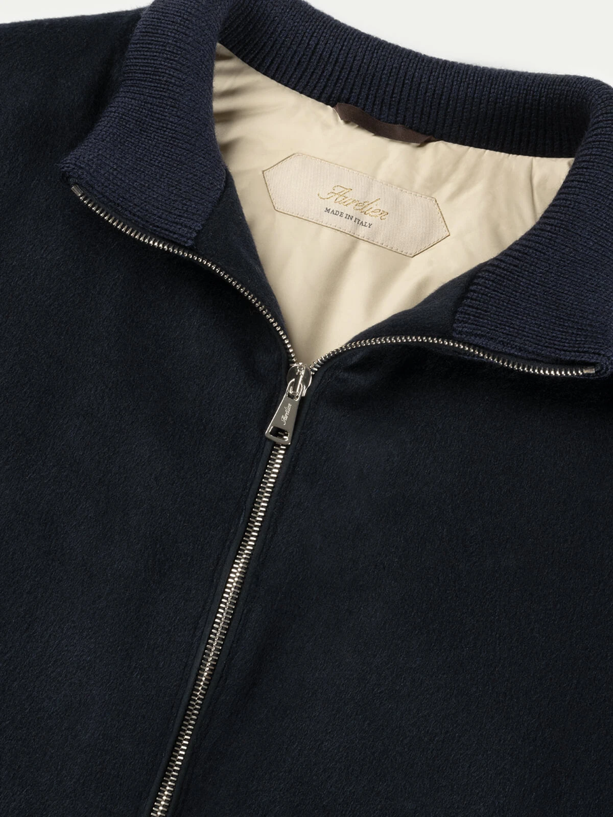 Navy Cashmere Bomber Jacket 7 Navy Cashmere Bomber Jacket - Image 5