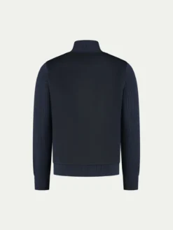 Navy Cashmere Bomber Jacket 17 Navy Cashmere Bomber Jacket -Velora Fashion Aurelien Cashmere Wool Knitted Bomber Jacket Men Navy5