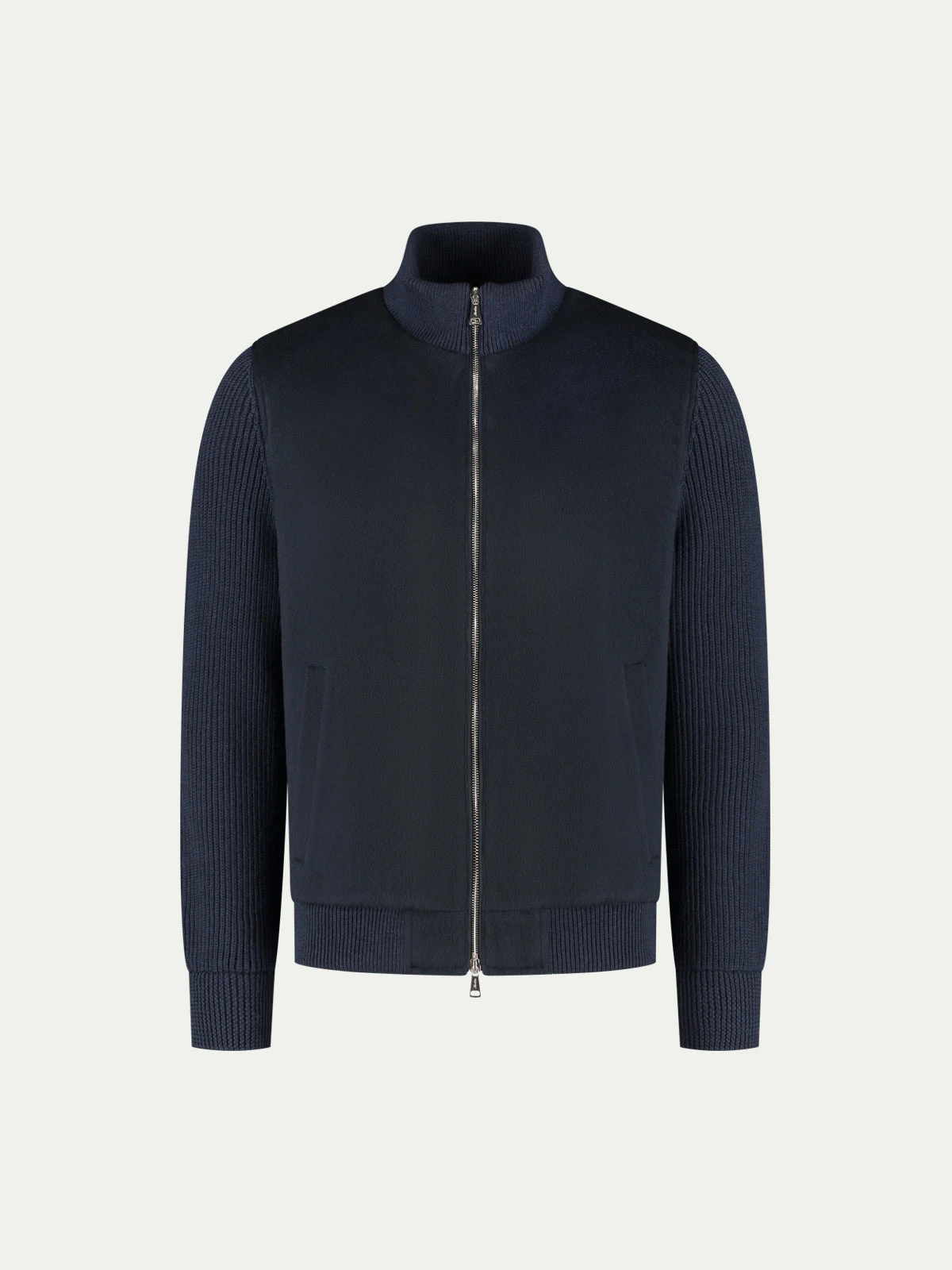 Navy Cashmere Bomber Jacket 3 Navy Cashmere Bomber Jacket