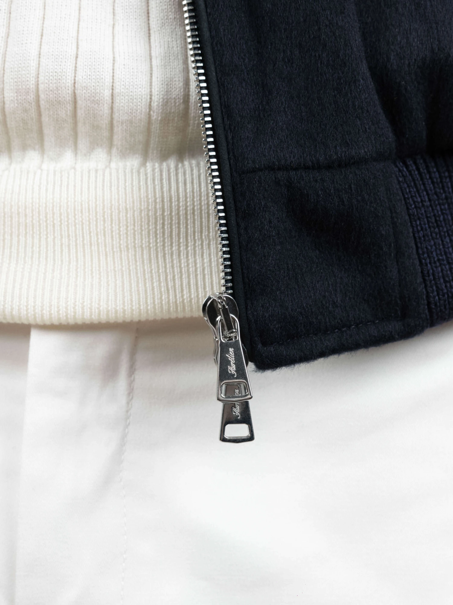 Navy Cashmere Bomber Jacket 6 Navy Cashmere Bomber Jacket - Image 4