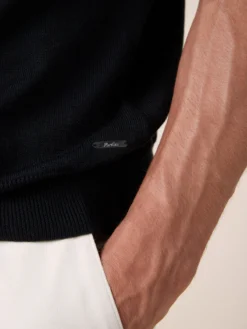 Black T-Shirt 14 Black T-Shirt -Velora Fashion Aurelien Cashwool T Shirt Short Sleeve Wool Black 17