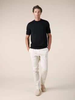 Black T-Shirt 17 Black T-Shirt -Velora Fashion Aurelien Cashwool T Shirt Short Sleeve Wool Black 19