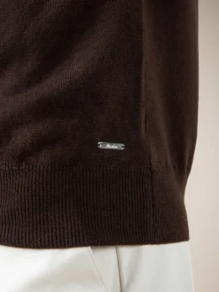 Brown T-Shirt 12 Brown T-Shirt -Velora Fashion Aurelien Cashwool T Shirt Short Sleeve Wool Brown 14 scaled