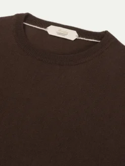 Brown T-Shirt 10 Brown T-Shirt -Velora Fashion Aurelien Cashwool T Shirt Short Sleeve Wool Brown 2