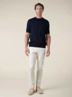 Navy T-Shirt 17 Navy T-Shirt -Velora Fashion Aurelien Cashwool T Shirt Short Sleeve Wool Navy 12