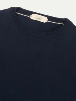 Navy T-Shirt 12 Navy T-Shirt -Velora Fashion Aurelien Cashwool T Shirt Short Sleeve Wool Navy 2