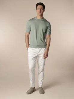 Pistache T-Shirt -Velora Fashion Aurelien Cashwool T Shirt Short Sleeve Wool Pistache 11 scaled