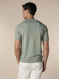 Pistache T-Shirt -Velora Fashion Aurelien Cashwool T Shirt Short Sleeve Wool Pistache 14 scaled