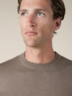 Taupe T-Shirt 13 Taupe T-Shirt -Velora Fashion Aurelien Cashwool T Shirt Short Sleeve Wool Taupe 10