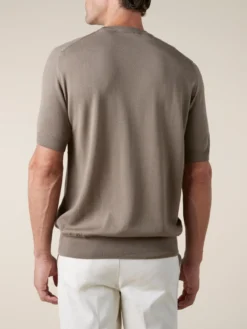 Taupe T-Shirt 16 Taupe T-Shirt -Velora Fashion Aurelien Cashwool T Shirt Short Sleeve Wool Taupe 14