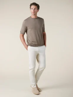 Taupe T-Shirt 17 Taupe T-Shirt -Velora Fashion Aurelien Cashwool T Shirt Short Sleeve Wool Taupe 15