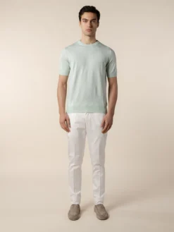 Light Green T-Shirt -Velora Fashion Aurelien Cashwool T Shirt Short Sleeve Wool light green aqua12