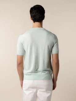 Light Green T-Shirt -Velora Fashion Aurelien Cashwool T Shirt Short Sleeve Wool light green aqua14