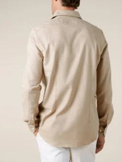 Beige Flannel Shirt 12 Beige Flannel Shirt -Velora Fashion Aurelien Men Seaside Shirt Flannel Cotton Cashmere Beige12