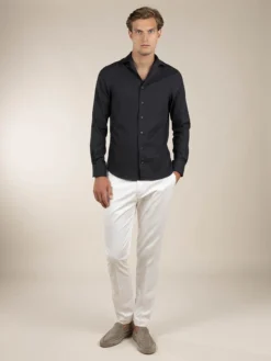 Black Flannel Shirt -Velora Fashion Aurelien Men Seaside Shirt Flannel Cotton Cashmere Black2