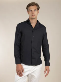 Black Flannel Shirt -Velora Fashion Aurelien Men Seaside Shirt Flannel Cotton Cashmere Black4