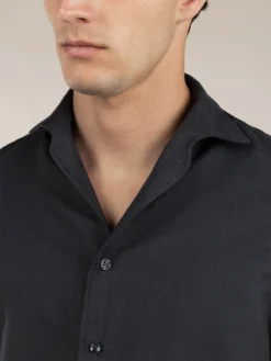 Black Flannel Shirt -Velora Fashion Aurelien Men Seaside Shirt Flannel Cotton Cashmere Black6