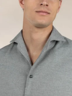 Grey Flannel Shirt -Velora Fashion Aurelien Men Seaside Shirt Flannel Cotton Cashmere Grey10