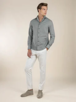 Grey Flannel Shirt -Velora Fashion Aurelien Men Seaside Shirt Flannel Cotton Cashmere Grey13