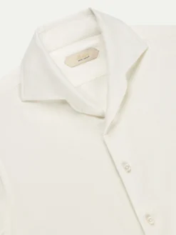 Ivory Flannel Shirt -Velora Fashion Aurelien Men Seaside Shirt Flannel Cotton Cashmere Ivory3