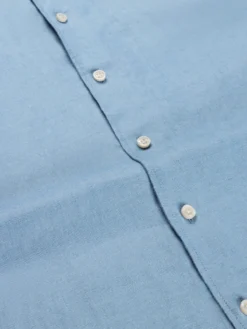 Light Blue Flannel Shirt -Velora Fashion Aurelien Men Seaside Shirt Flannel Linen Light Blue2 jpg