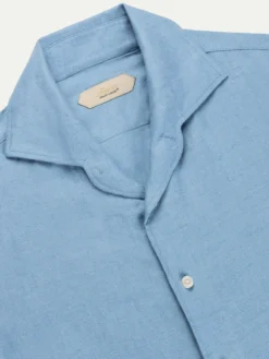 Light Blue Flannel Shirt -Velora Fashion Aurelien Men Seaside Shirt Flannel Linen Light Blue3 jpg