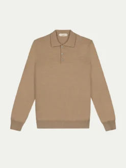 Extrafine Merino Polo Beige