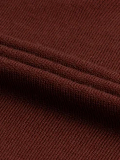 Extrafine Merino Buttonless Polo Maroon 12 Extrafine Merino Buttonless Polo Maroon -Velora Fashion Aurelien Merino Cashwool Made in Italy Sweater Polo Longsleeve buttonless brick red3