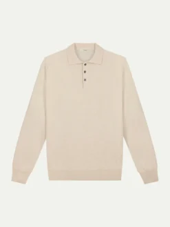 Extrafine Merino Polo Light Beige