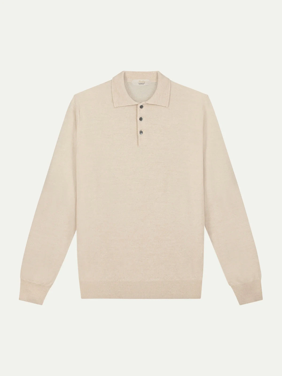 Extrafine Merino Polo Light Beige 3 Extrafine Merino Polo Light Beige