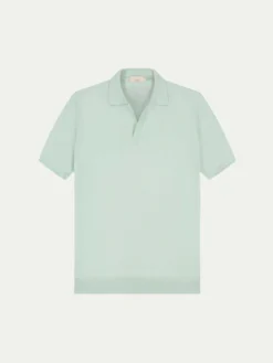 Shortsleeve Buttonless Polo Light Aqua